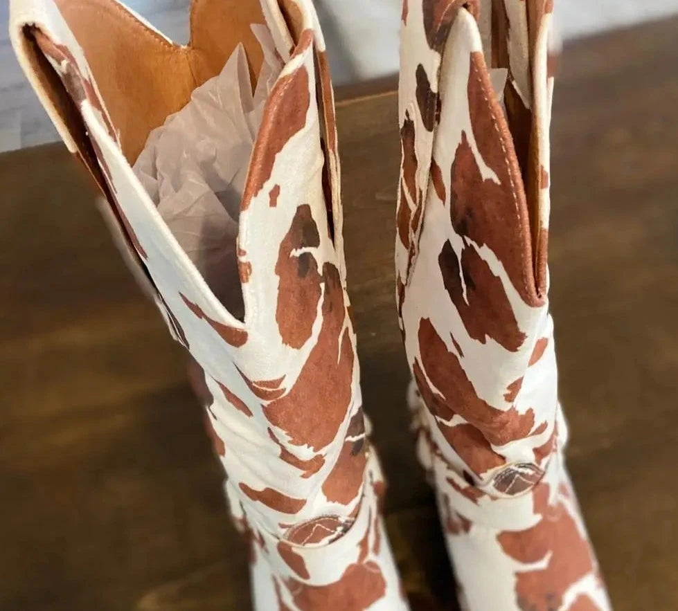 Brown Cow Print Boots