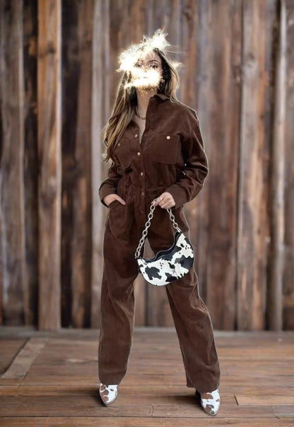 Womens Cow Print Boots in Brown