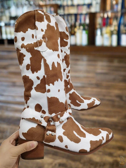 Brown Western cow print Boots