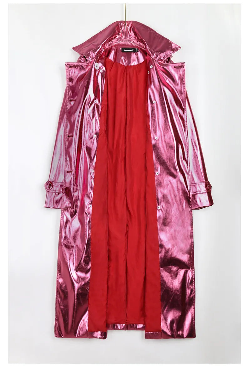 Pink metallic dreamofthe90s long coat