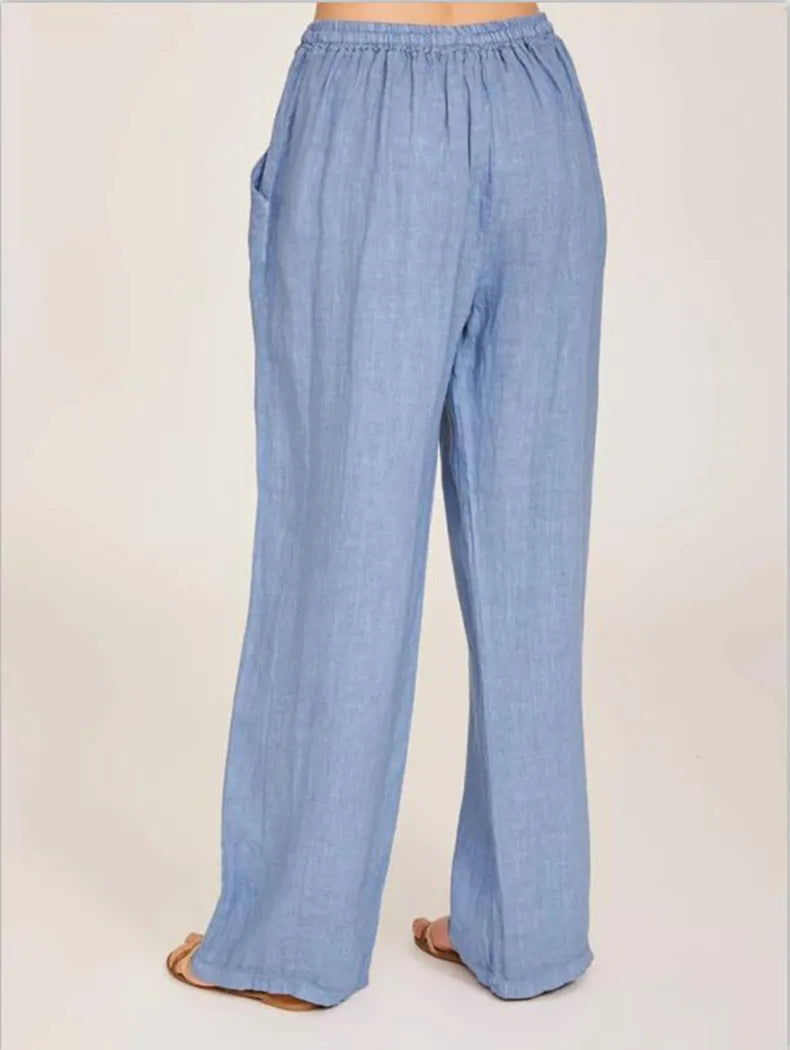 Loose Amalfi Pants in sky blue image 14