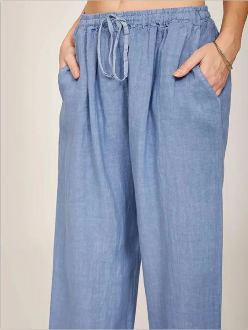 Dreamofthe90s Loose Amalfi Pants in Sky Blue image 13