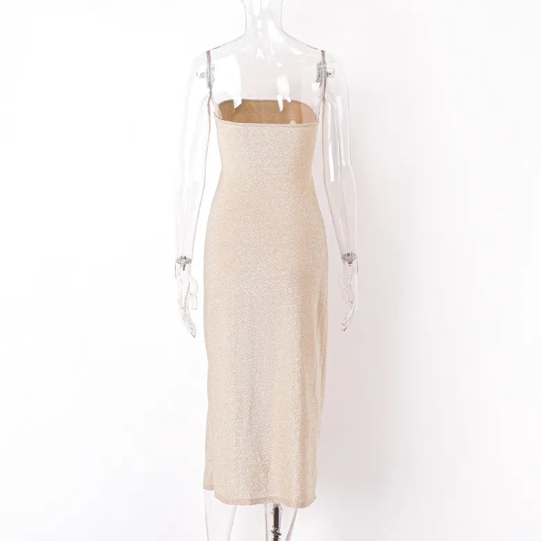 Dreamofthe90s Dress in Champagne color