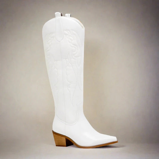 White Western Boots