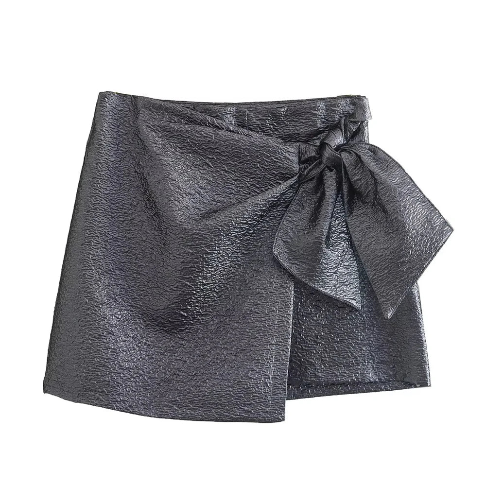 Textured Bowie Skort in black