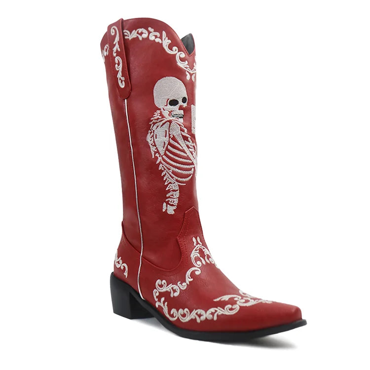 White Skeleton Red Boots