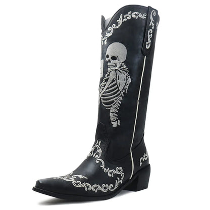 Black Skeleton Boots with black sole