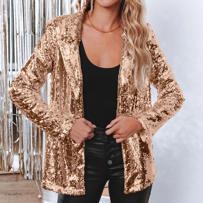 Women's Gold Sequin Blazer