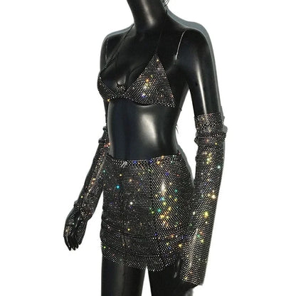 3 piece rhinestone outfit