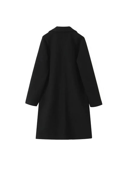 Long Black Trench Coat Back