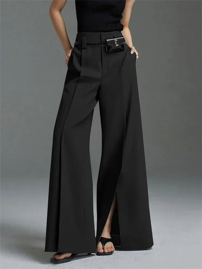 Fron Split Black Pants