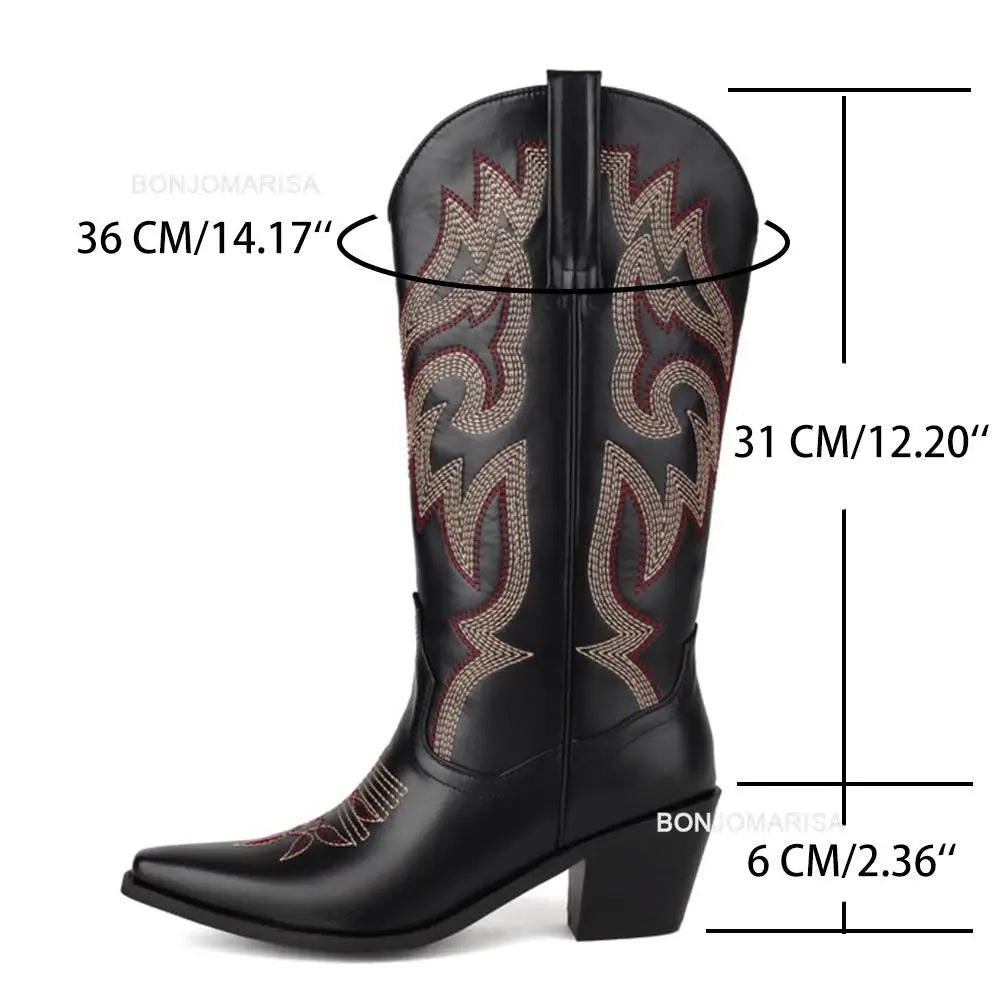 Black Western Boots size chart