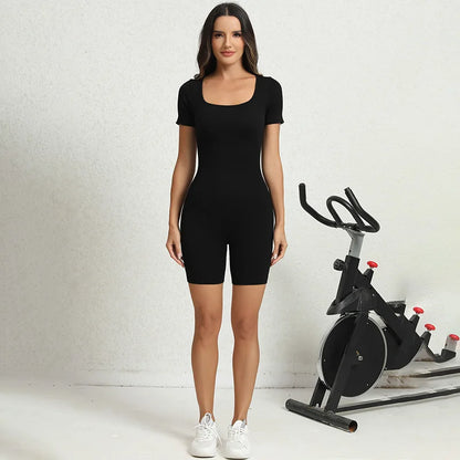 Black Workout Bodysuit For Women