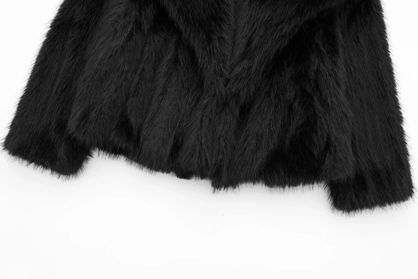 Faux Fur Black Coat Bottom