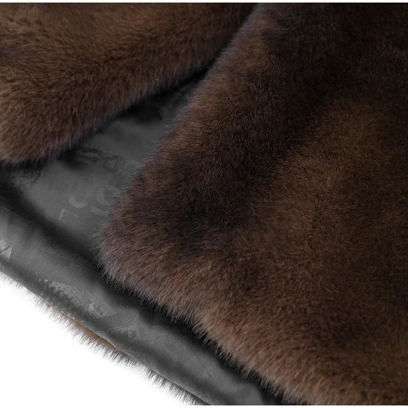 Bottom Of Brown Faux Fur Coat