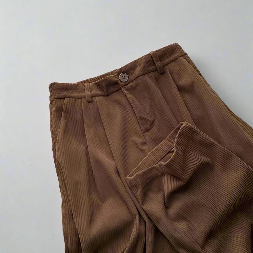 Brown Corduroy High Waisted Pants