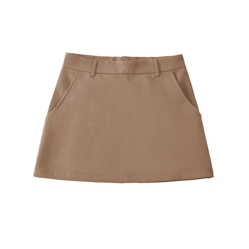 Brown High Waisted Skirt