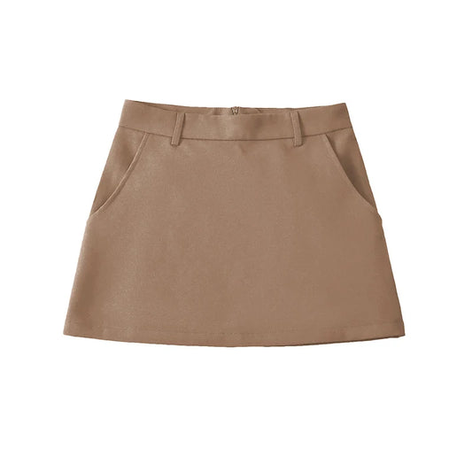 Brown High Waisted Skirt