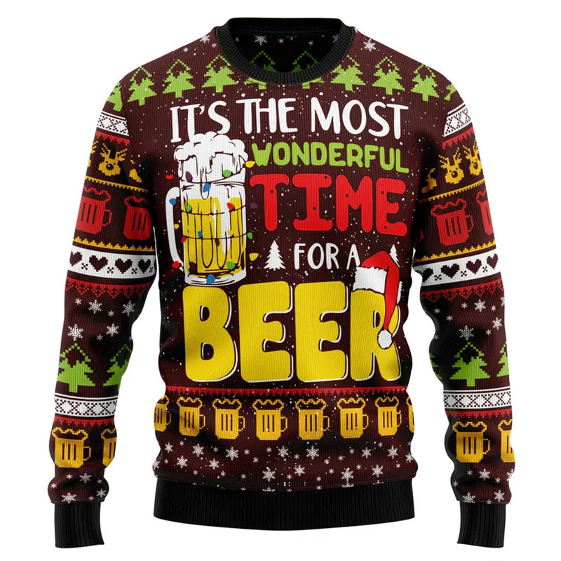 Unisex Christmas Beer Sweater 