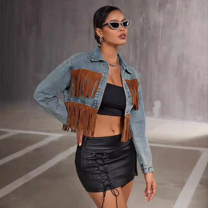 Denim Tassel Jacket