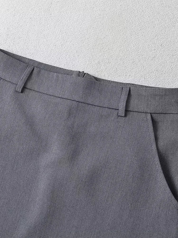 Grey High-rise Mini Skirt Detail