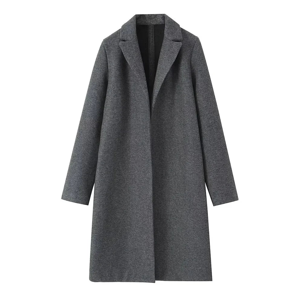 Long Trench Coat in Grey