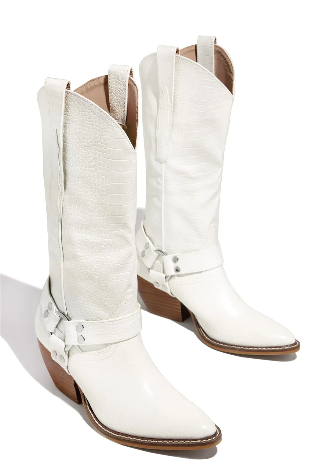 Western White Womens Boots