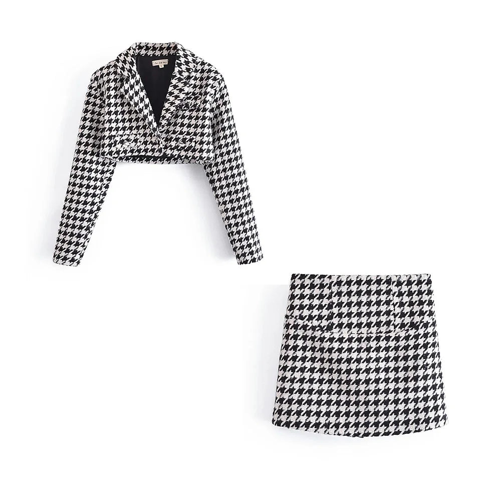Houndstooth Dreamofthe90s Two Piece Set