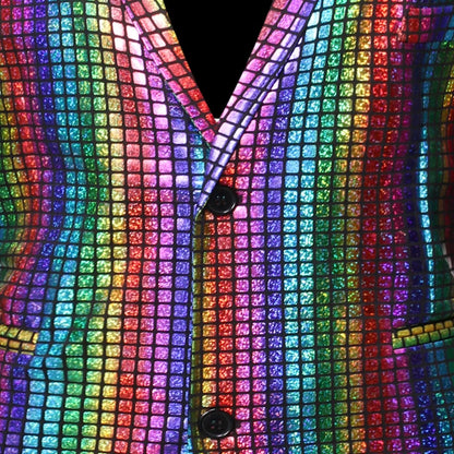 Mens Rainbow Sequin Suit Jacket