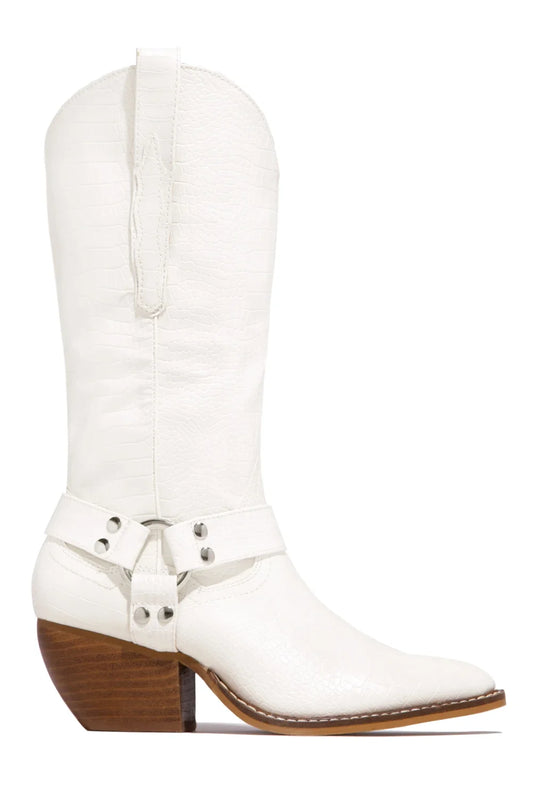 White Buckle Boots