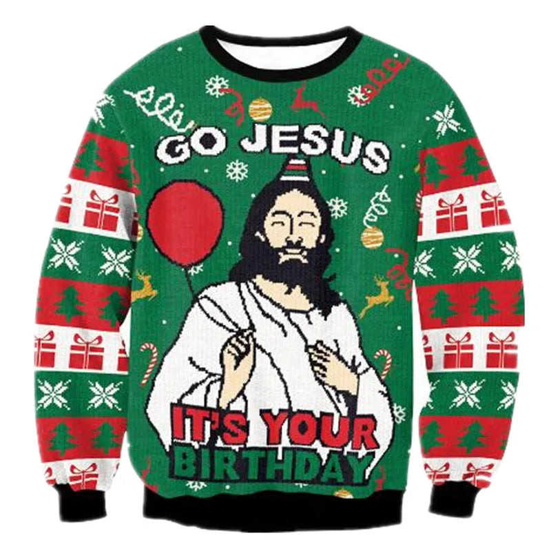 Ugly Christmas Sweater Go Jesus