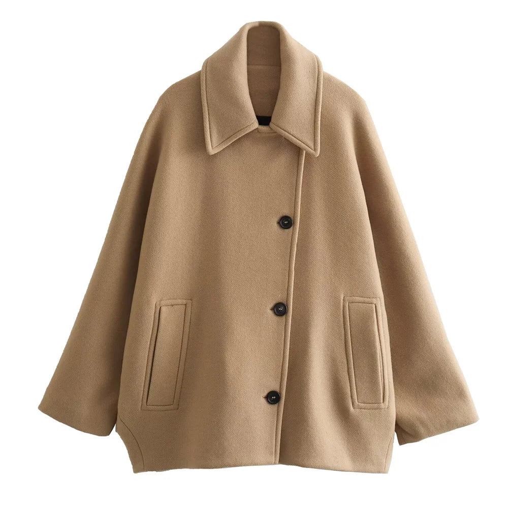 Short Winter Coat in Khaki