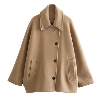 Short Winter Coat in Khaki