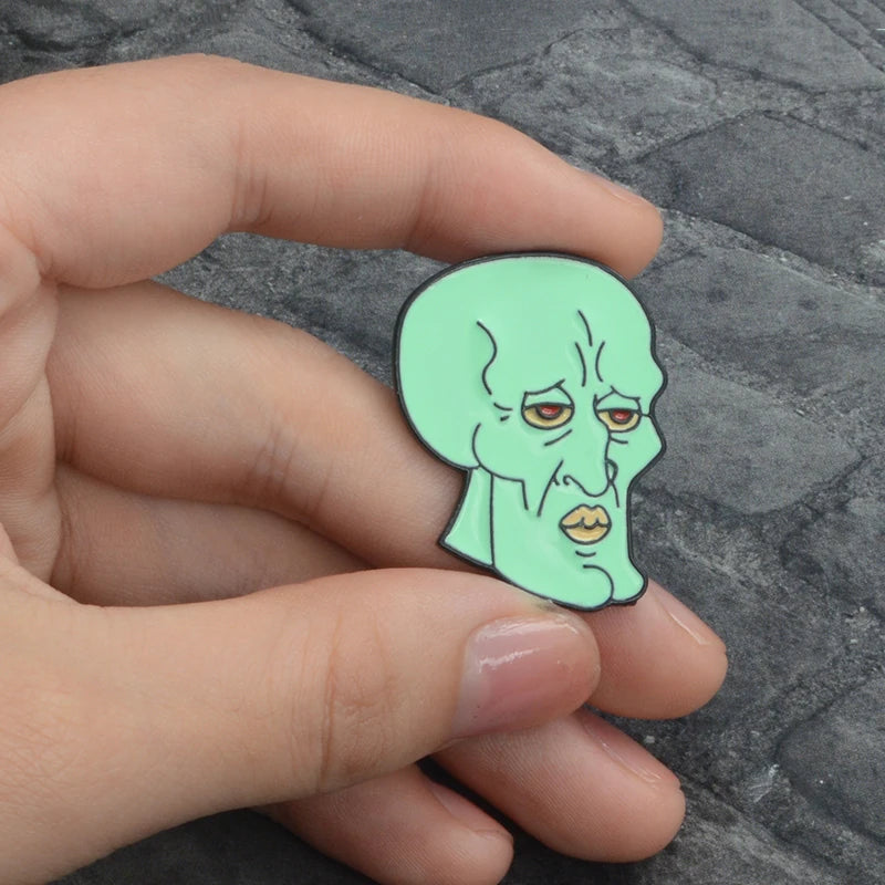 Lapel Pin with Handsome Squid