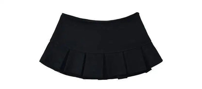 low waisted pleated terry miniskirt