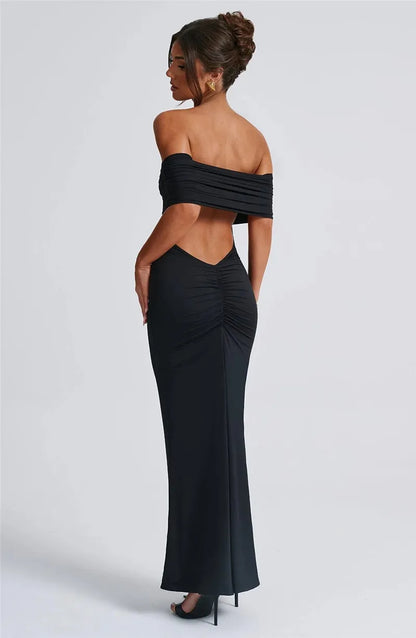 Open Back Long Black Dress