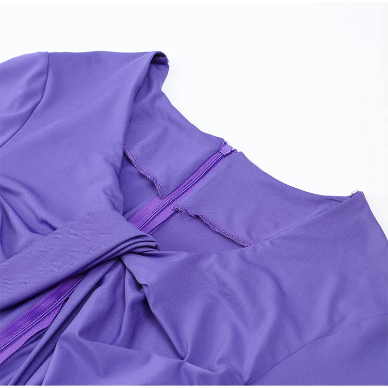 Purple Cutout Dress Neckline