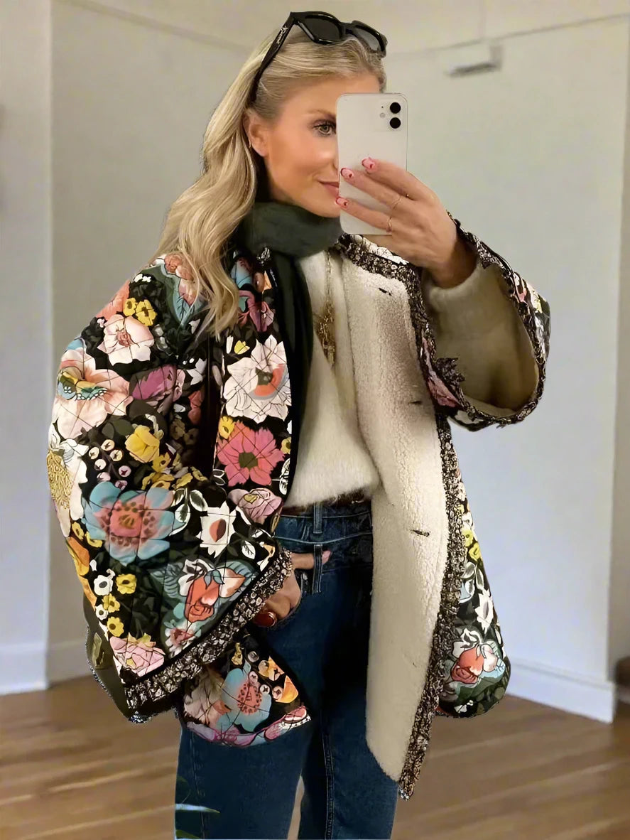 Quilted Floral  Jacket