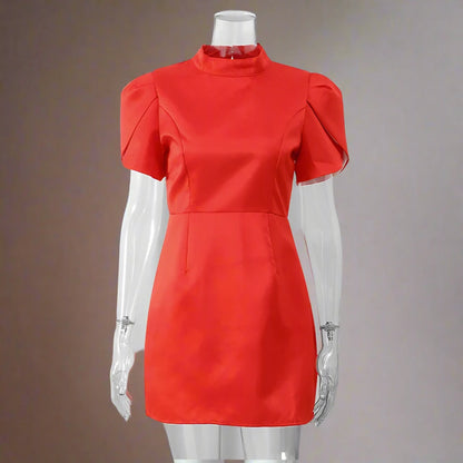 womens red minidress