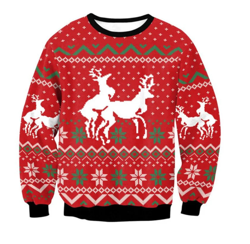 Ugly Christmas Sweater Red Reindeer