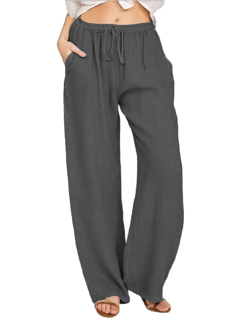 loose fitted amalfi pants in dark grey