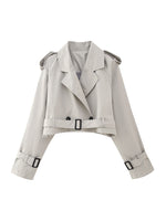 Load image into Gallery viewer, Dreamofthe90s Cropped Trench Jacket
