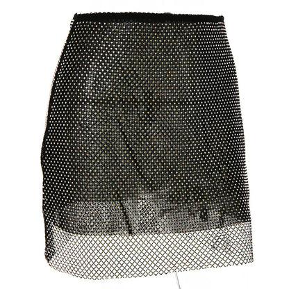 Black Dreamofthe90s Skirt in Rhinestone