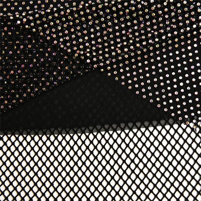 Dreamofthe90s Rhinestone Black Skirt Set