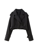 Load image into Gallery viewer, Dreamofthe90s Cropped Trench Jacket
