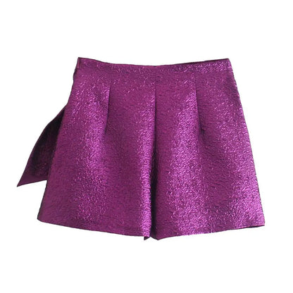 bowtie textured skort in purple