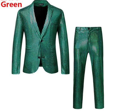Mens Sequins Suit in Green