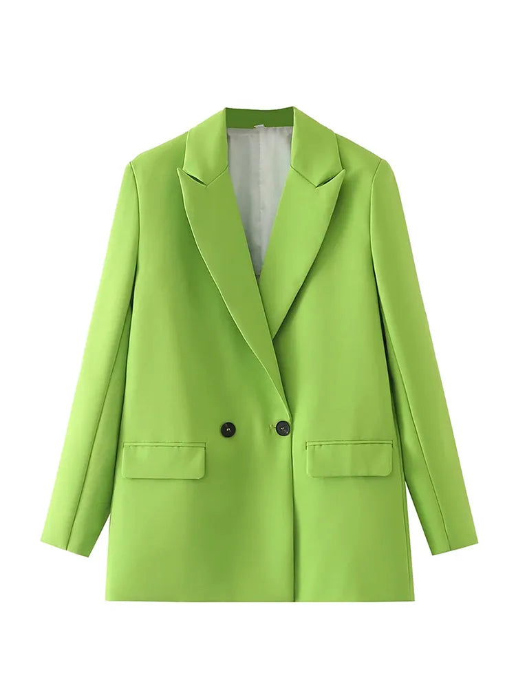 Lime Green Double Breasted Blazer