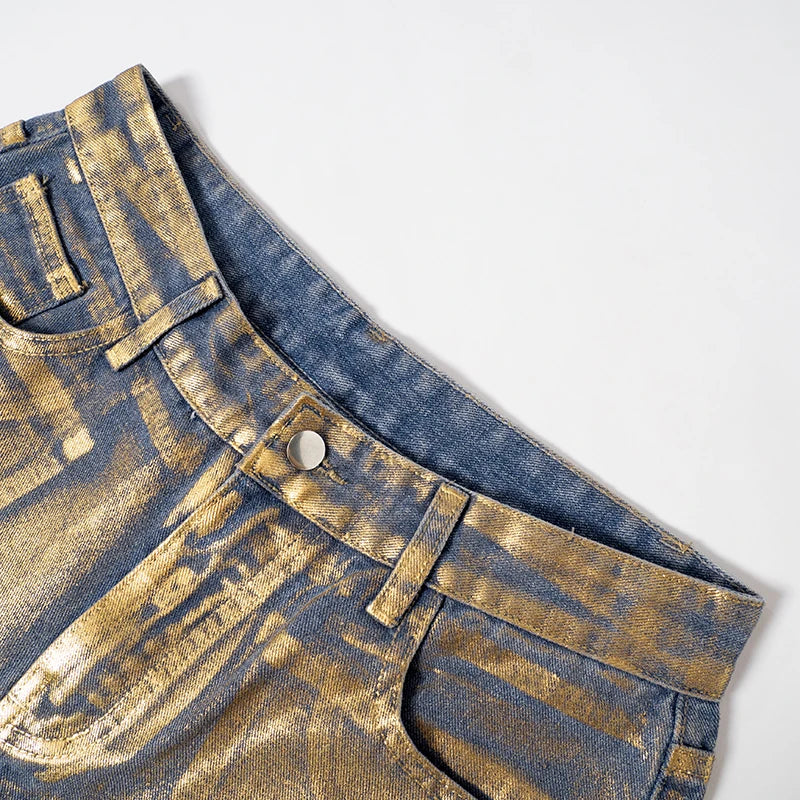 Metallic Gold Blue Pants image 31