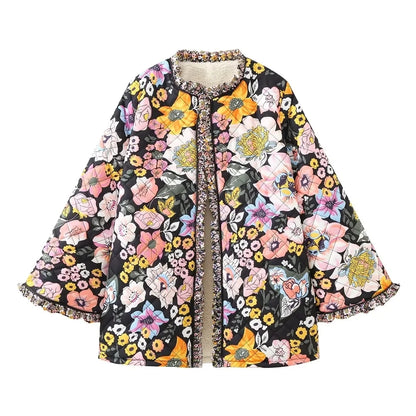 Quilted Floral Coat for women